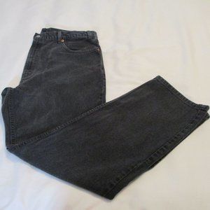 Levis 505 Black Denim Jeans sz 38 x 31 Straight Fit 100% Cotton